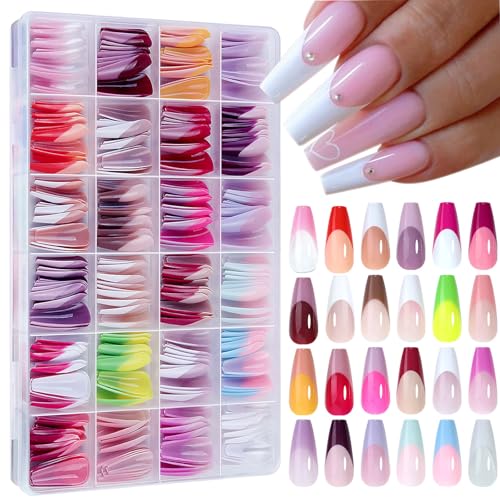 288 Stück Modische Künstliche Nägel Volle Abdeckung Glänzende Oberfläche Acryl Zum Aufdrücken Der Nägel Einfache Anwendung Für Damen Und Mädchen von HDOYTXXM