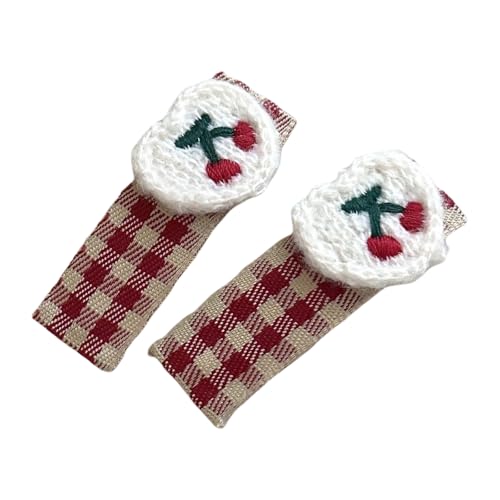 2Pack Handgefertigte Retros Hair Pin Karierte Gesticktes Kinder Haar Barrette Für Die Geburtstagsfeier Für Kinder von HDOYTXXM