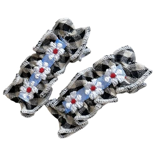 2Pack Handgefertigte Retros Hair Pin Karierte Gesticktes Kinder Haar Barrette Für Die Geburtstagsfeier Für Kinder von HDOYTXXM