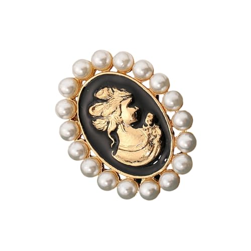 Antike Inspirierte Blumen Cameo Brosche Mit Strasssteinen Und Perlen Revers Pin Vielseitig von HDOYTXXM