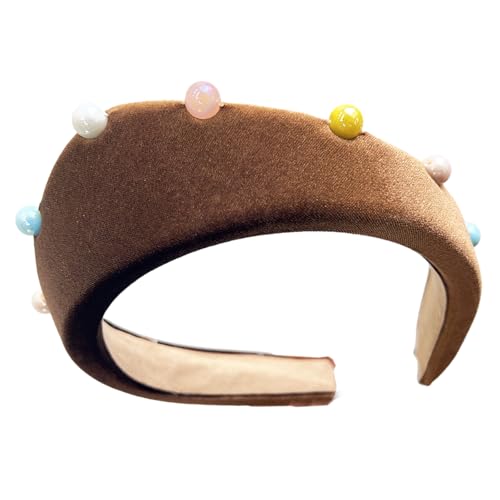 Auffällige Plüsch Stirnbänder Mit Farbenfrohen Perlen Und Perlen Mode Haarakesorien Frauenhaarstück Für Jeden Anlass von HDOYTXXM