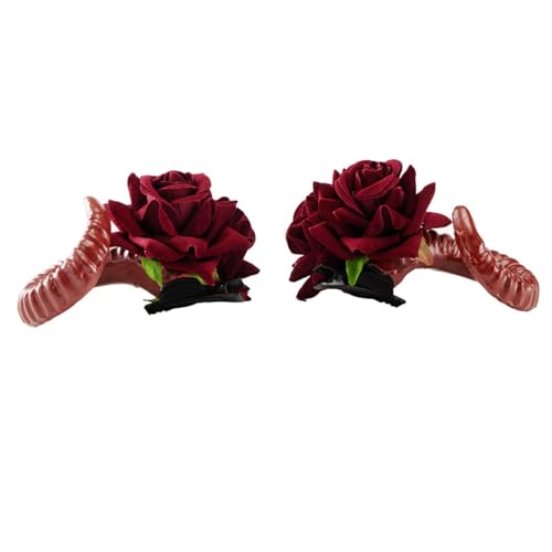 Dark Series Cosplay Kostüm Hexe Schafe Haarnadel Florale Schafhaarstyling Für Live Show Hair Clip Blumenhexe von HDOYTXXM