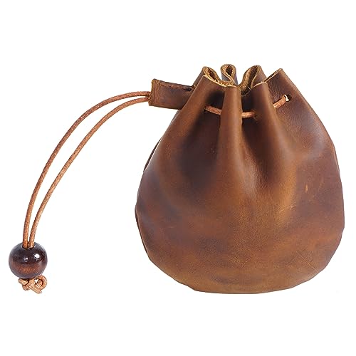 Drawschnellmünze Geldbörse Handgefertigte Kuhleder Münzen Geldtasche Retro Wallet Würfelbeutel Fantastische Mehrzweck Aufbewahrungstasche Kuhlederwürfel Retro Wallet Schmuck Schmucktasche Draw String von HDOYTXXM