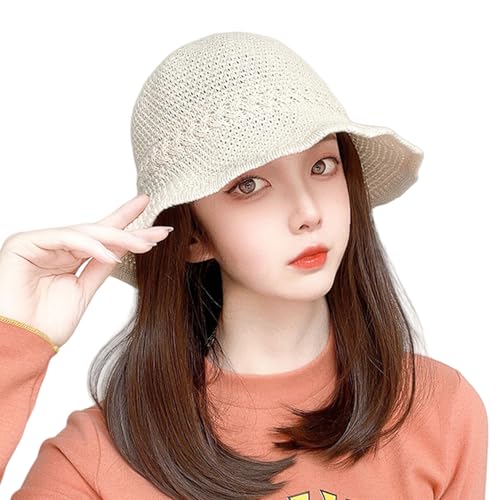 Einzigartiger Haarteil Eimer Mit Haarverlängerungen Synthetische Perücken Sonnenhut Für Frauen Lockiges Haar von HDOYTXXM