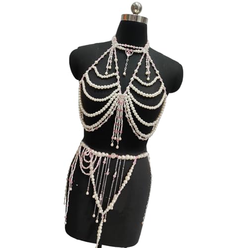 HDOYTXXM Elegante Perlenkörperschmuckkette Tragbares Accessoire Für Trendsetters Und Mode Enthusiasten Frauen Sylish Outfits Perlen Legierungsplanjuden von HDOYTXXM