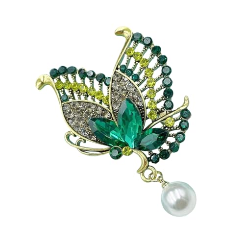 Eleganter Schmetterlings Strassbrosche Brosche Für Frauen Hochzeitsfeier Outfit Accessoire Mit Sicherem Verschluss Leichtmetallschmuck Geschenk Elegante Legierung Kristall Brosche von HDOYTXXM