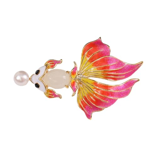 Emaillierte Goldene Fisch Brosche Tierische Reversnadel Verspielte Modezubehör Für Jacken Rucksäcke Kleidung Dekoration Gradient Heck Goldfisch Pin von HDOYTXXM
