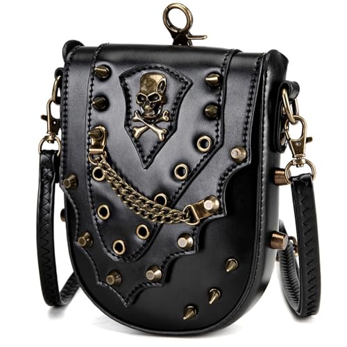 Frauen Punk Schädel Crossbody Handtasche Satchel Purseleather Umhängetasche Mit Verstellbarem Riemen Für Den Täglichen Kleidung von HDOYTXXM