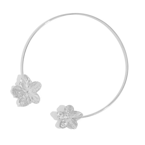 HDOYTXXM Blumenverstellbare Manschettenkette Minimalist Stapelbarer Kettenschmuck Geschenkhäuer Für Frauen Strand Urlaub Charme Legierung Halskette von HDOYTXXM