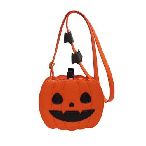 HDOYTXXM Festliche Kürbisumhängetasche Für Mädchen Geräumiges Halloween Accessoire Mit Einzigartigen Devil Designs Crossbody Bag Casual Party Handtasche von HDOYTXXM