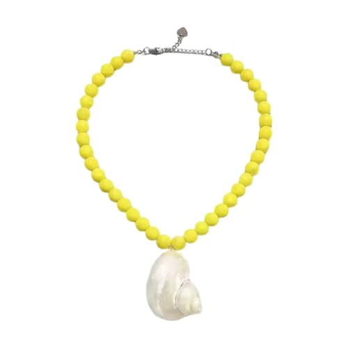 HDOYTXXM Handgefertigte Muschelschmuck Halskette Strand Inspiriert Colarbone Kette Perlen Nachdenkliches Geschenk Für Reiseliebhaber Geburtstage Elegante Muschelanhänger Halskette von HDOYTXXM