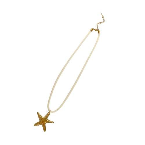 HDOYTXXM Handgefertigte Natürliche Seesterne Muschel Halskette Einzigartige Strandschmuck Leichter Edelstahl Für Frauen Geschenk Ozean Inspirierte Halskette von HDOYTXXM