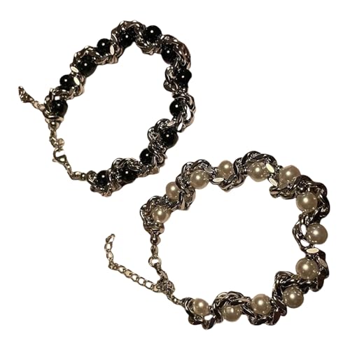 HDOYTXXM Handgefertigtes Perlen Edelstahl Armband Industrial Unisex Schmuck Nervsumdrehte Perle Für Männer Und Frauen Schwere Handwerkskunst Edelstahl Stahl von HDOYTXXM