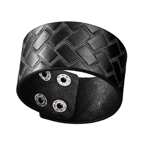 HDOYTXXM Herrenlegierung Magnetischer Verschluss Ledermanschette Armband Handgewebt von HDOYTXXM