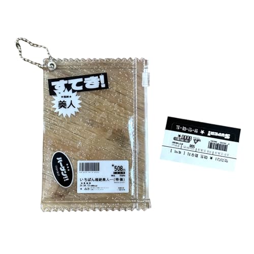 HDOYTXXM Mode Clear PVC Reißverschlussbeutel Charme Eleganer Fotokartenorganisator Keyring Tragbarer Fotokartenschutzhülle von HDOYTXXM