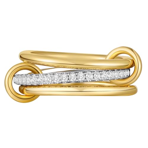 HDOYTXXM Mode Kubische Zirkonia Stapelringe Bequeme Robuste Stahlband Für Tägliche Verschleiß Geschenkideen Outfits Kubikzirkonia Eheringe von HDOYTXXM