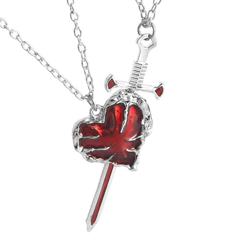HDOYTXXM Mode Schwerter Herzheize Halskette Valentinstag Schmuck Stilvoll Repräsentativ Belastbares Liebeszubehör Modisches Paar Accessoire von HDOYTXXM