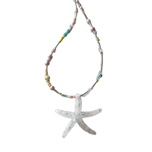 HDOYTXXM Moderne Seesterne Anhänger Halskette Kinder Perlen Kette Niedlichkeit Tierschmuck Für Seesterne Enthusiasten Lässig von HDOYTXXM