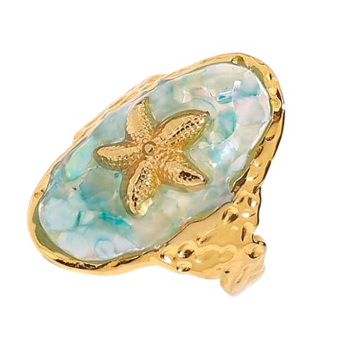 HDOYTXXM Oval Sea Star Verstellbare Ringe Für Frauen Marine Urlaub Schmuck Edelstahl Leichter Alltag Tragen Glatte Polierte Edelstahlring HDOYTXXM Oval Sea Star Verstellbare Ringe Für Frauen Marine Urlaub Schmuck Edelstahl Leichter Alltag Tragen Glatte Polierte Edelstahlring von HDOYTXXM
