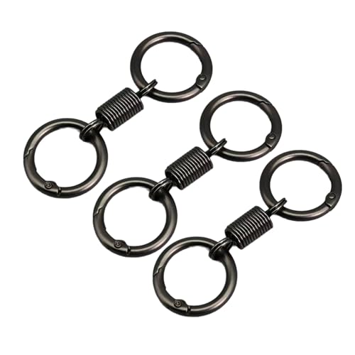 HDOYTXXM Pack Von 3 Einziehbaren Schlüsselbund Stylish Elastic Feder Schlüsselkette Praxis Zubehör Doppelschlüssel Clip Legierung von HDOYTXXM