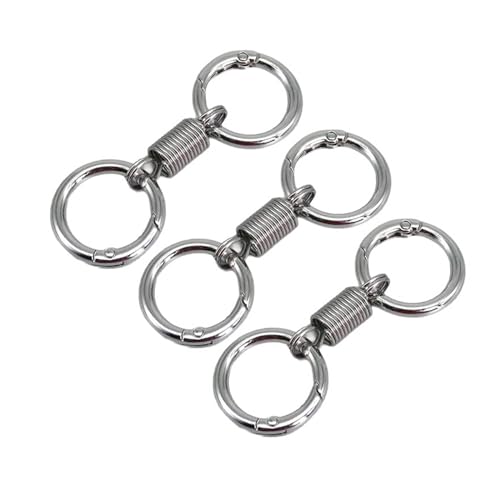 HDOYTXXM Pack Von 3 Einziehbaren Schlüsselbund Stylish Elastic Feder Schlüsselkette Praxis Zubehör Doppelschlüssel Clip Legierung von HDOYTXXM