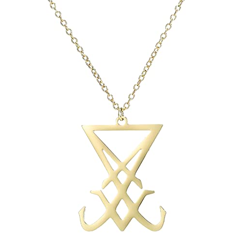 HDOYTXXM Satan Symbol Halskette Sigil Von Anhänger Halskette Hip Hop Mode Anhänger Kette Edelstahl Teufel Schmuck Hip Hop Halskette Für Jungen Männer Mit Anhänger von HDOYTXXM