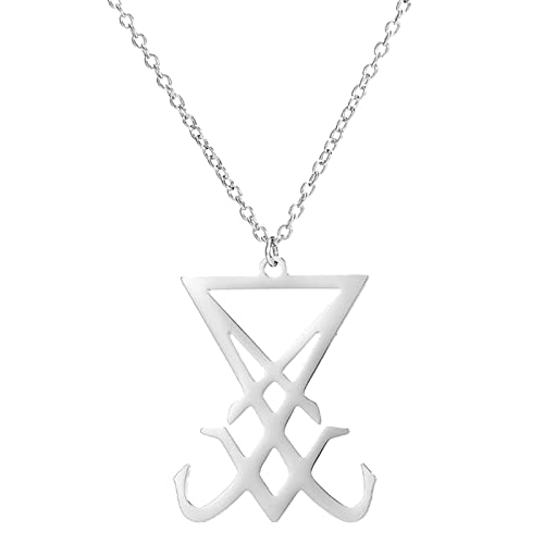 HDOYTXXM Satan Symbol Halskette Sigil Von Anhänger Halskette Hip Hop Mode Anhänger Kette Edelstahl Teufel Schmuck Hip Hop Halskette Für Jungen Männer Mit Anhänger von HDOYTXXM