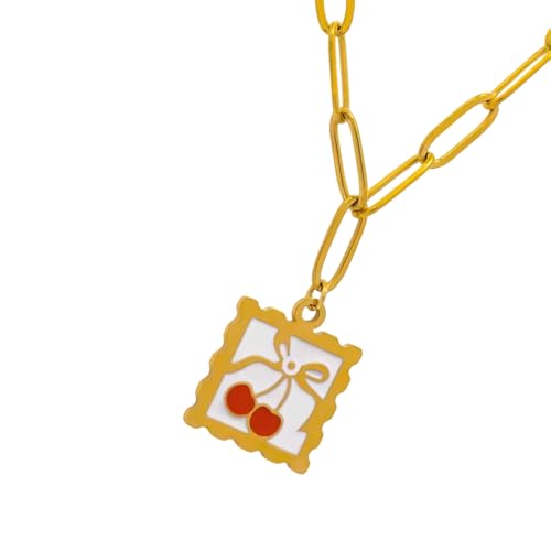 HDOYTXXM Schöne Erdbeerdesign Edelstahl Halskette Ziery Schmuck Geschenk Für Frauen Mädchen Alltags Geschenk Für Ihren Schmuck von HDOYTXXM
