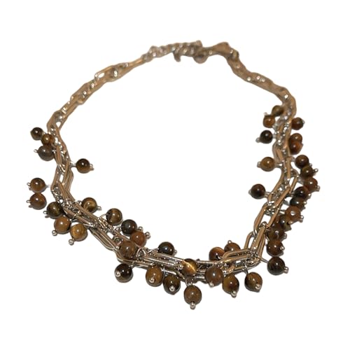 HDOYTXXM Sonnenanhänger Halskette Mit Naturstein Und Edelstahlketten Mode Schmuck Für Den Alltag Kleidung Halskette von HDOYTXXM