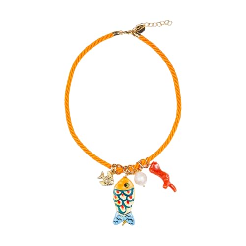 HDOYTXXM Stilvolle Anhänger Halskette Verstellbarer Tragbarer Harzschmuck Für Frauen Strand Urlaub Mode Accessoire Seestarfisch Anhänger Halskette von HDOYTXXM