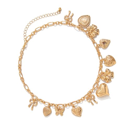 HDOYTXXM Stilvolle Designs Verstellbares Herz Anhänger Elegante Chokers Halskette Retro Punk Styles Schmuck Spezielle Geschenke Outfit von HDOYTXXM