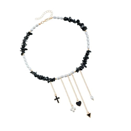 HDOYTXXM Stilvolle Perlen Herz Anhänger Halskette Statement Stücke Geeignet Für Modische Frauen Täglich Verwenden Casual Wear Outfits Trendy Pearls Schmuck Schmuck von HDOYTXXM