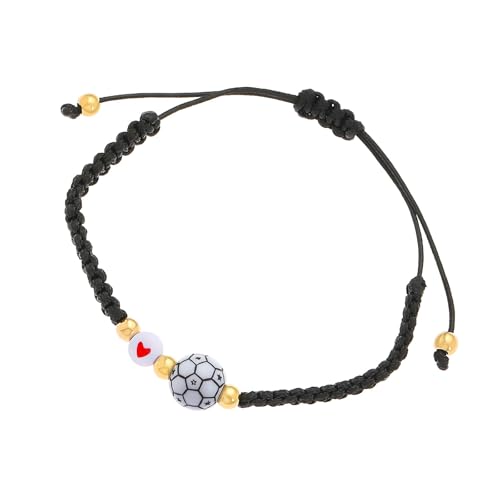 HDOYTXXM Stilvolle Sportcharme Armbänder Mit Verstellbarer Stoff Band Fußball Tennis Perlen Leichtes Unisex Armband Schmuck Fußball Tennisarmband von HDOYTXXM