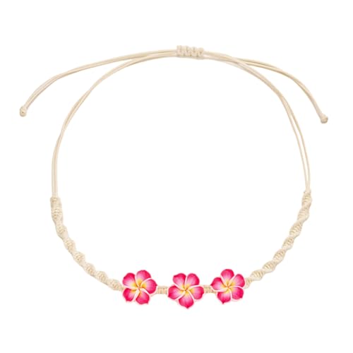 HDOYTXXM Styles Plumeria Anhänger Halskette Polymers Lehmblume Handgewebter Kette Strand Urlaub Schmuck Spezielle Geschenke Weicher Tonschmuck von HDOYTXXM