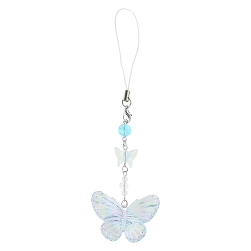 HDOYTXXM Süße Schmetterling Perlen Telefonkette Acrylmaterial Schmetterling Schlüsselbeutel Dekoration Telefon Schmuck Für Frauen Und Mädchen von HDOYTXXM