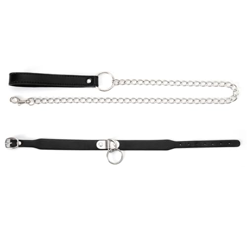 HDOYTXXM Verstellbarer Nackengurt Bequeme PU Krors Mit Klaren Klingenden Glocken/O Ringen Und Leinenschmuck Für Erwachsene Spiele Verstellbarer Nackengurt von HDOYTXXM