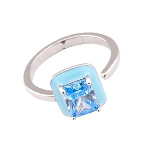 HDOYTXXM Zeitgenössische Quadrat/Stern/Herz/Ovalringe Funkelnde Kubikzirkonia Kupferschmuck Verstellbarer Komfort Passform Accessoire Kubikzirkonia Geometrische Stapelring von HDOYTXXM