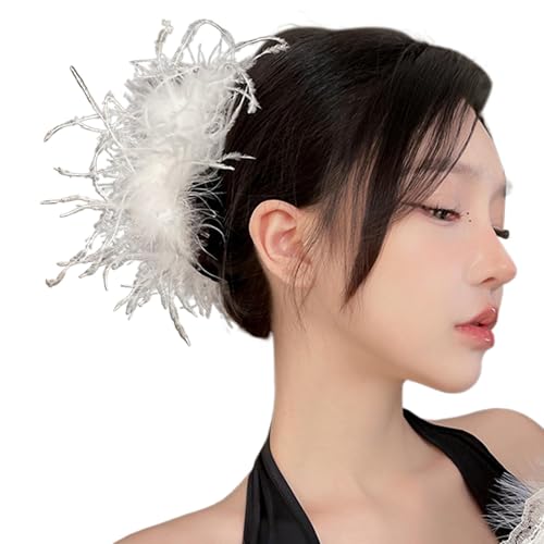 Haarklaue Clip Gefiedertes Thema Haarklaue Klemme Schöne 1920er Haarhalter Barrettes Starke Haarnadel Für Mädchen von HDOYTXXM