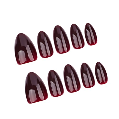 Kurze Mandelnägel Zum Aufdrücken 30 Stück Weinrot Künstliche Nägel In 15 Größen Glänzende Künstliche Nägel Acryl Zum Aufkleben Auf Den Nägeln Für Frauen von HDOYTXXM