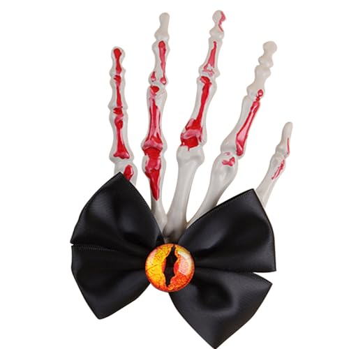 Mädchen Flacher Clip Schädel Handhaarnadel Ornamente Halloween Für Frauen Mädchen Tränke Haarschlüssel Bowknot Punk Halloween Foto Requisiten von HDOYTXXM