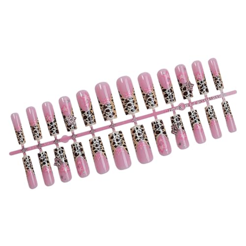 Quadratische Nägel Tipps Leoparden Künstliche Nägel Kleber Auf Den Nägeln Aufklebende Nägel Aufdrückende Nägel Künstliche Falsche Nägel Für Damen von HDOYTXXM
