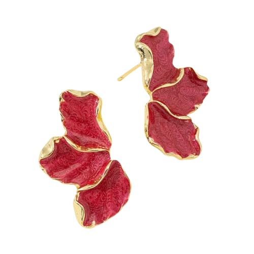 Retro Inspire Maple Leaf Und Blumenohrringe Mit Öl Tropftätigen Zur Verbesserung Modischer Outfits Trendy Outdoor Accessoires von HDOYTXXM