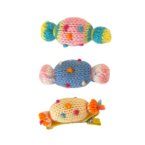 Schöne Süßigkeiten Form Haare Clip Duckbill Clip Barrettes Hand Häkelseiten Clip Frauen Girl Haarstyling Accessoire 3pcs von HDOYTXXM