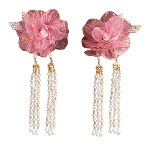 Seidenblume Haarclip Tangdynastie Kostüm Haarschmuck Mit Langem Band Mit Seiden Pfingstrosen Chinesische Accessoires von HDOYTXXM