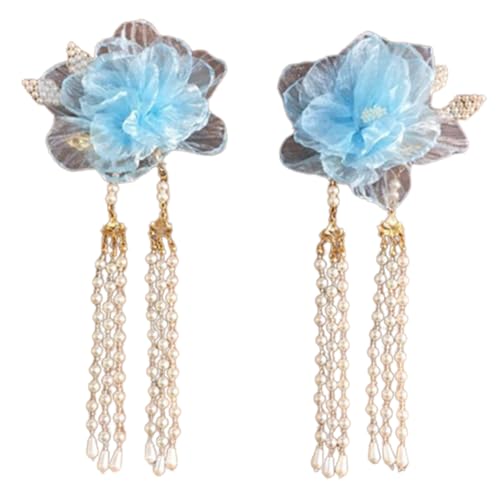 Seidenblume Haarclip Tangdynastie Kostüm Haarschmuck Mit Langem Band Mit Seiden Pfingstrosen Chinesische Accessoires von HDOYTXXM