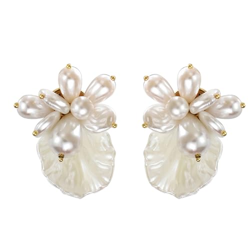 Stilvolle Geometrische Florale Ohrringe Mit Simulierten Perlen Elegant Moderner Schmuck Zubehör Für Trendige Frauen Geschenke Ideen Moderne Perlen Inspirierte Ohrringe von HDOYTXXM