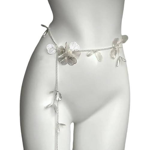 HDOYTXXM Stilvolle Stapelbare Perlen Verstellbare Taillenschmuck Legierungskette Für Partyclub Event Elegante Abend Outfit Verbesserung Verstellbarer Metallic Pearls Gürtel von HDOYTXXM