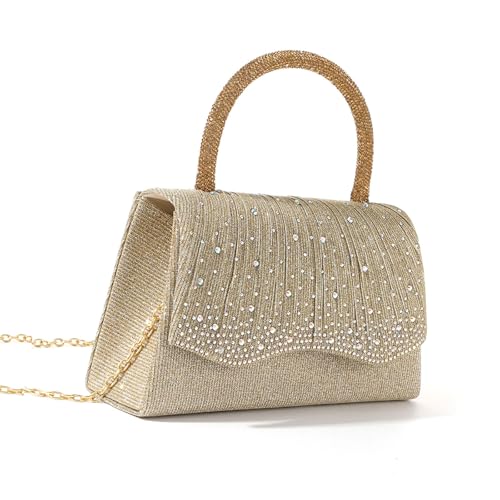 Stilvolle Umhängetasche Verziert Mit Einer Kette Aus Strasssteinen Modische Abendtasche Für Hochzeit Und Cocktail von HDOYTXXM