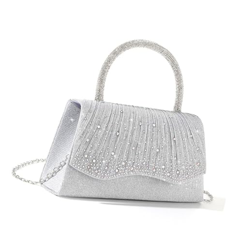 Stilvolle Umhängetasche Verziert Mit Einer Kette Aus Strasssteinen Modische Abendtasche Für Hochzeit Und Cocktail von HDOYTXXM
