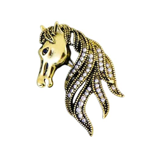 Stylish Horse Head Brosche Retro Zodiacs Design Elegantes Legierungszeichen Accessoire Für Frauen Modegarderobe Upgrade PUSS Accessoire von HDOYTXXM